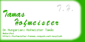 tamas hofmeister business card