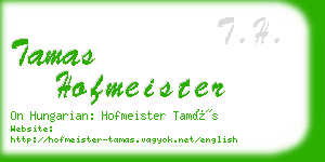 tamas hofmeister business card